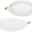 8.3-Inch Metal Spring Mount Ceiling Cover Plates, Recessed Light Trim Wall, Downlight Hole Cap Decorative Panel with Buckle Fit 6.3-7.9inch Round Hole Ceiling Openings, Matte White 2 Pack