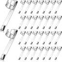 Metal Pencil Clips Slide on Pencil Pocket Clips Snap in, Pencil Holder Clip Metal Hangable Portable Pencil Clips, 60 Pcs