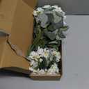 Coferset 30 Blooms White Geraniums Artificial Flowers for Outdoor, 6 Bundles Velvet Realistic Faux Geraniums for Garden Planters, UV Resistant Faux Flowers for Garden, Porch Decor(6, White)