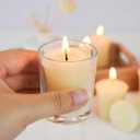 TELOSMA Organic Beeswax Votive Candles - Natural Scent Smokeless for Weddings, Restaurants, Parties, Spa and Decorations -Pack of 12, Cream White