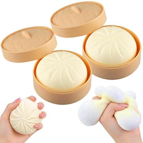 2 Pcs Large Dumpling Squishy Sensory Toy, Slow Rising Squishy, Fidget Toys Stress Ball for Adults & Teens, Mystery Squishy Dumpling Box, Squeeze Stress Relief Hand Gifts for Anxiety