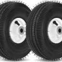 GICOOL 105-3471 Front Wheel and Tire Assembly, 4.10/3.50-4 Lawn Mower Tubeless Tire with 3/4'' Bushing, Compatible with Toro TimeCutter and Exmark, 2 Pack