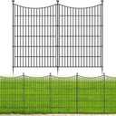 5 Panels No Dig Dog Fence Outdoor for Yard, 40 in(H) X 12 ft(L) Decorative Tall Garden Fence Animal Barrier, Rustproof Metal Wire Garden Edging and Borders, Temporary Fencing Stakes