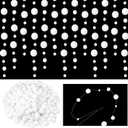 600 Pcs White Pom Pom Garland White Felt Ball Garland with Thread Sewing Needles Boho Decorations 3 Size for Birthday Room Window Decor House Scenery