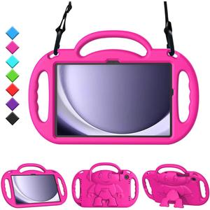 Kids Case for Samsung Galaxy Tab A9 Plus 11" Tablet, with Shoulder Strap, Shockproof Handle Stand Protective Cover for Samsung Galaxy Tab A9+ 11 Inch 2023(SM-X210/X216/X218), Pink