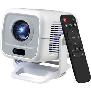 Mini Projector with Wifi and Bluetooth ,Native 1080P 4K Support Portable Projector with Android TV OS,180 Rotatable,AI Auto Focus & Keystone,35"-130" Screen Video Projector