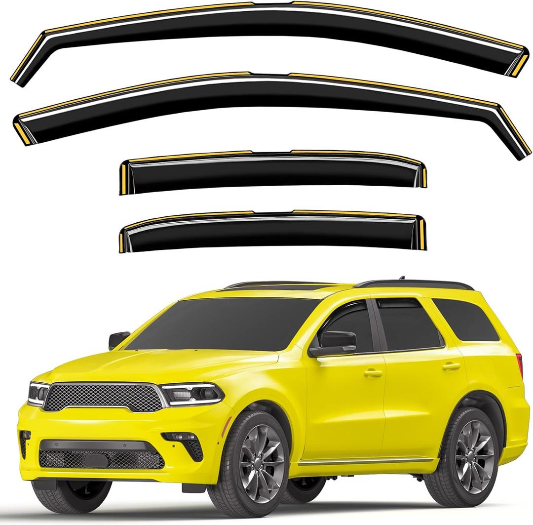 in-Channel Window Rain Guards Fit for Dodge Durango 2011-2025 Extra Durable Window Deflectors Vent Visors Shades Exterior Car Accessories Visors Rain Guards - 4 pcs in-Channel Window Rain Guards Fit for Dodge Durango 2011-2025 Extra Durable Window Deflectors Vent Visors Shades Exterior Car Accessories Visors Rain Guards - 4 pcs