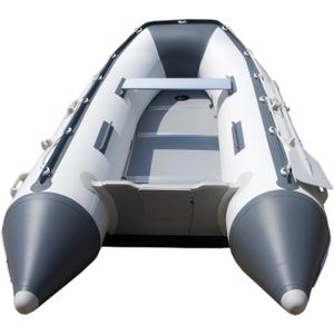 Newport 8ft 10in Dana Inflatable Sport Tender Dinghy Boat - 3 Person - 10 Horsepower - USCG Rated, White/Gray