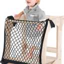 Toddlers Tower Safety Net Guard for Toddlers Tower Safety Net for Kitchen Learning Step Tool, Black(17.72 x 17.72 Inch)