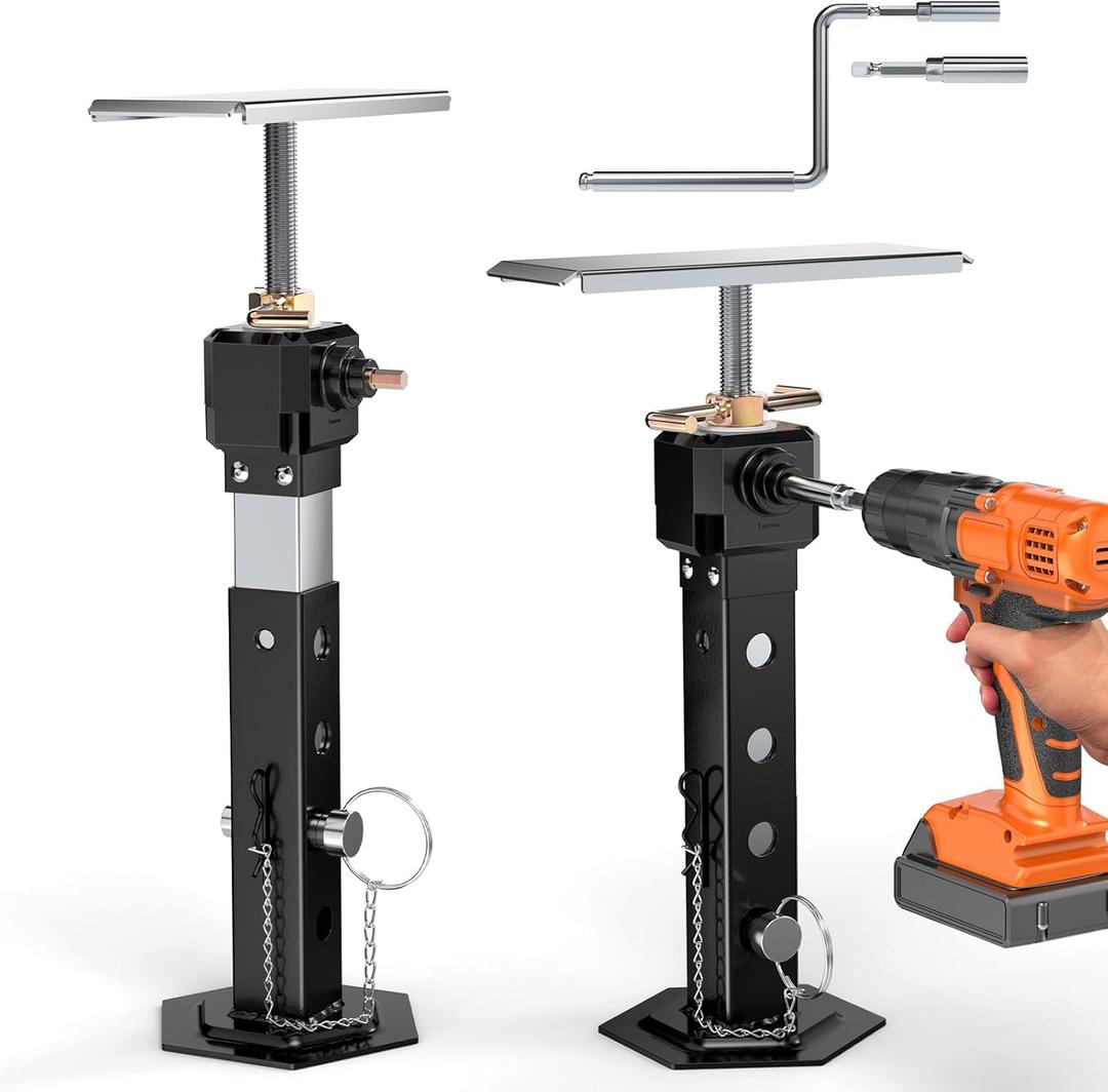 2 PCS RV Slide Out Stabilizer Jacks, 13"-24" Adjustable Camper Slide Out Supports Jacks Heavy Duty for RV, Camper and Travel Trailers, Holds Up to 5,000 lbs, Power Drill Adjust