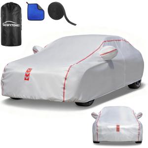 Car Cover Waterproof All Weather, 60 S Quick Install Underbody Wrap-Around Mount Car Covers for Automobiles,for Sedans 194-208 in Car Cover