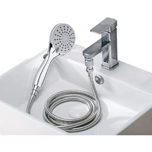 Sink Hose Attachment for Faucet High Pressure, Metal Detachable Tub Faucet Sprayer Attachment for Bathroom Rinsing, Hair Washing, Pet Grooming, RV Showering and Garden Cleaning (Silver)