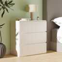 woodtalks 3 Drawer Dresser, Wood Chest Drawers with Storage for Closet, Bedroom, Living Room and Hallway, Drawers Dresser Bedside Nightstand, White