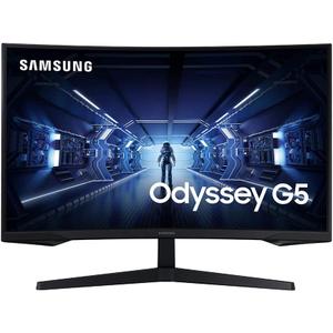 SAMSUNG 32” Odyssey G5 Gaming Monitor, WQHD (2560x1440), 144Hz, Curved, 1ms, HDMI, Display Port, AMD FreeSync Premium, HDR10, LC32G55TQWNXZA, Black SAMSUNG 32” Odyssey G5 Gaming Monitor, WQHD (2560x1440), 144Hz, Curved, 1ms, HDMI, Display Port, AMD FreeSync Premium, HDR10, LC32G55TQWNXZA, Black