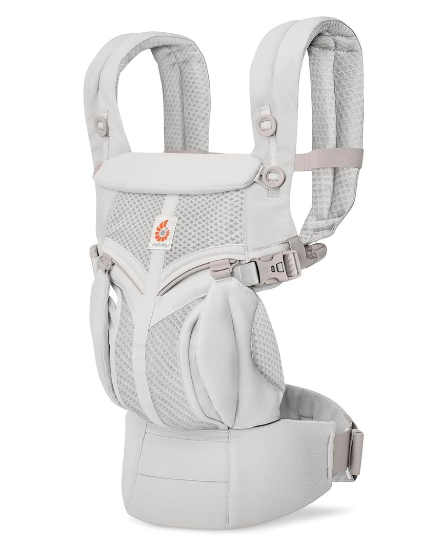 Ergobaby Omni Classic Baby Carrier for Newborn to Toddlers 0-48 Months (7-45 lbs) - 4-Position Breathable Mesh Baby Carrier with Ergonomic Support - Pearl Grey