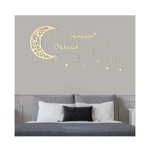 Yalikop 15 Pcs Ramadan Wall Decor Wooden Ramadan Mubarak Sign Moon Star Wall Art Decorations for Home Eid Islam Muslim Party Accessories(Wood Color) 4 Pack