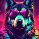 African Wolf Painting Graffiti Animal WearingSunglass Paint by Number Kits 16 x 20 inch Canvas DIY Wildlife Oil Painting for Kids Adults Beginner with Brushes and Acrylic Wolves Art Gift(Frameless)