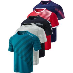 Liberty Imports 5 Pack Men's Active Quick Dry Crew Neck T Shirts (M)