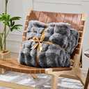NORD ECO Luxury 1000GSM Faux Rabbit Fur Throw Blanket, Super Heavy Warm Cozy Blankets for Couch Bed Sofa, Bubble Plush Fuzzy Elegant Soft Reversible Mink Blanket for Living Room Bedroom, Grey