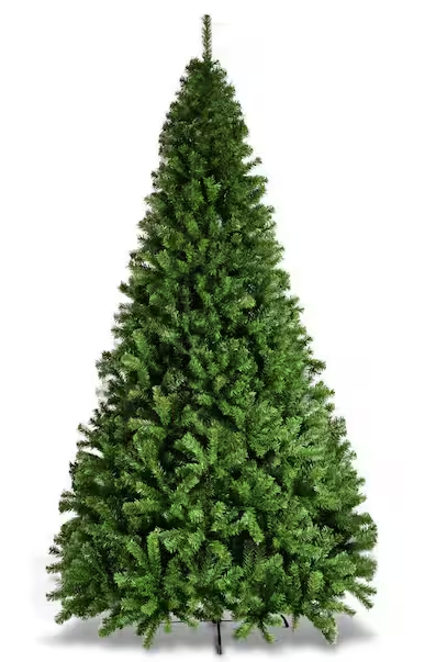 9 ft. Unlit PVC Slim Pencil Artificial Christmas Tree with Solid Metal Legs in Green