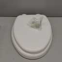 Mayfair Padded Toilet Seat, Cushioned Soft Vinyl over Wood Core Seat, Secure Hinges, Easy Clean, Made in USA, Elongated, White