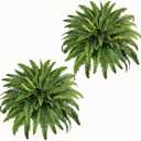 Fake Ferns - 2 Packs Artificial Ferns for Outdoors & Indoors, 45in Large Boston Fern with 55 Fronds, Realistc Faux Greenery Plants Ideal for Porch Entrance Hall Planters Windowsills Office Home Decor