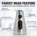 Kitchen Faucet Head Replacement, 3-Function Pull Down Spray Head with 9 Adapters, Compatible with Moen, Delta, American Standard Faucet,etc, Brushed Nickel