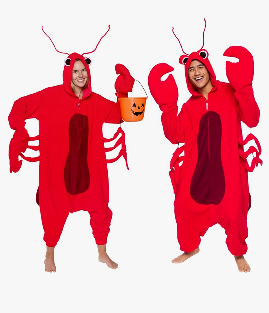 Funziez! Sea Creatures Onesie Lobster, Clown Fish, Hammerhead Shark, Octopus, Squid - Plush Adult Animal Costume Jumpsuit M