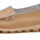 VenusCelia Women's Natural Comfort Walking Flat Loafer (Beige), Size 9.5 M