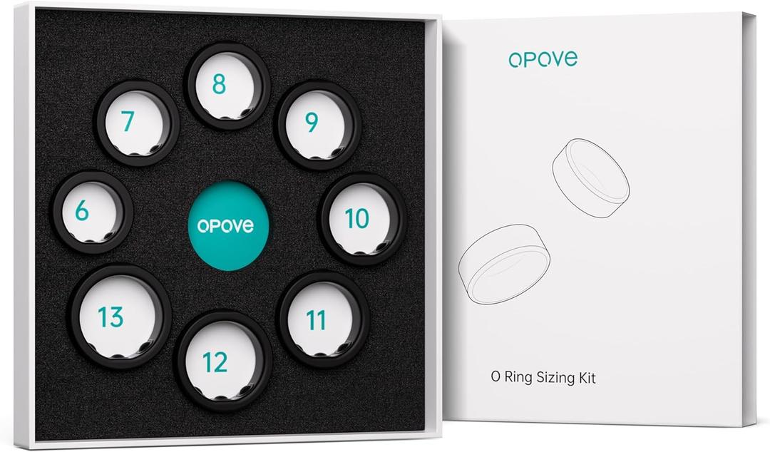 opove O Ring Sizing Kit - Size First Before You Buy, Choose from 8 Sizes - Sizes 6 to 13, Find The Perfect Smart Ring, Stylish Design, Only Compatible with O Ring Smart Ring (Black)