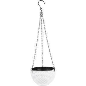 1pc Hanging Flower Pot Plastic Hanging Planter with Honeycomb Rattan Design Small for Indoor and Outdoor Home Decoration (16.5X11CM)