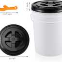 2 Pieces 5 Gallon Bucket Lid with Bucket Lid Opener,Plastic Storage Bucket Leak-Proof Screw Seal Lids,Pet Food Storage Container Lid for Home Paint Storage Buckets