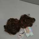 CJL HAIR 2PCS Messy Bun Hair Pieces Wavy Curly Synthetic Updo Chignon Fake Scrunchies Ponytail Extension for Women Chocolate