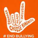 Unity Day Anti Bullying Orange Shirt Children Be Kind T-Shirt Gesture Inspirational Letter Quotes Pattern Children Tee Top (Orange)
