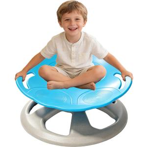 FERUERW Spinning Chair for Autistic Kids with Handle, Sensory Swivel Chair, 220LBS Weight Capacity, Sensory Toy for Children with ADHD/Autism, Training Body Coordination, 3+ Years (Blue)