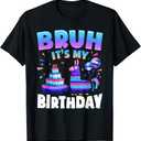 Bruh Its My Birthday Llama Pinata Kids Boys Girls T-Shirt L