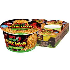 Nissin Hot & Spicy Fire Wok, Sizzlin' Rich Pork, 4.37 Ounce (Pack of 6) BB:  042126