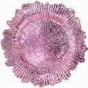 13-Inch Pink Charger Plates - Reusable Set of 6 Plastic Dinner Plate Chargers for Elegant Table Decor