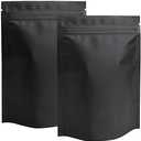 STUs 60 Pack Mylar Stand-Up Bags 5.5 x 7.9 Inch Smell Proof Bags Foil Pouch Double-Sided Mylar Bag Matte Black