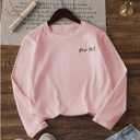 RoseSeek Girl's Letter Graphic Tees Tops Long Sleeve Crewneck Casual T Shirts Cute Tshirts Fall Outfits