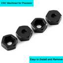 MORLORDY 4Pcs 8mm to 12mm Wheel Hex Hubs Adapter Big Wheel Conversion Kit for All 1/16 1/18 Scale RC Car Truck Which Hex is 8mm, Like Losi Mini-T 2.0 & Mini-B