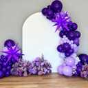 2 x 83Pcs Dark Purple Balloon Garland Kit with 2 Foil Star Balloons, 18/12/10/5 Inch Matte Purple Latex Balloons for Princess Birthday, Baby Shower, Bachelorette Party Decorations