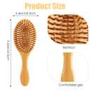 6 Pcs Bamboo Hair Brush Bulk Natural Wooden Paddle Brush Round-tipped Bamboo Bristles Detangling Brushes, Lightweight Massage Anti Static for Women Men and Children for Hair Growth (Oval)