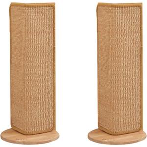 SHENGOCASE 27.5-Inch Tall Sisal Cat Scratching Post, Corner Couch Protector, Wall Corner Mounted (2pcs)