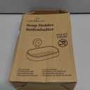 LEVERLOC Soap Dish Holder for Shower Suction Cup Wall Mounted Self Draining NO-Drilling Removable Bar Soap Sponge Holder for Bathroom Bathtub Kitchen Sink Waterproof Strong Vacuum Suction Adhesion