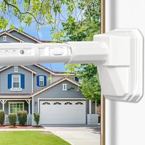 41 to 165 Inch White Tension Curtain Rod | No Drill, Extra Long, Heavy Duty, For Windows, Patio, Bathroom, Renter Friendly, Adjustable