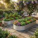 AHEONLAR 2pack 841ft Raised Garden BedOutdoor Galvanized Planter Boxes, Oval Large Metal Raised Garden Beds for Vegetables