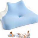 Reading Pillow for Bed, Back Pillow for Bed Sitting Up, Washable Cover