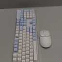 MageGee V550 Wireless Gaming Keyboard and Mouse, 2.4G Full-Sized RGB LED Computer Keyboards with Transparent Shell, Rechargeable Quiet Cordless Mouse & Keyboard Combo for Laptop/PC (Blue & White)