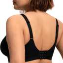 HSIA Minimizer Bras for Women Full Coverage Underwire Plus Size Unlined Mesh Jacquard Bra with Wide Straps (Black)